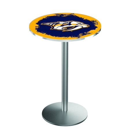 Holland Bar Stool Co 42" Stainless Steel Nashville Predators Pub Table L214S4228NshPre